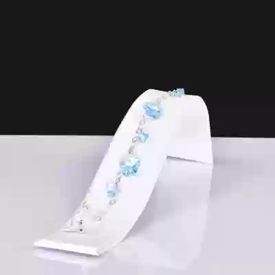 Bratara lant argint cristale swarovski flori albastre